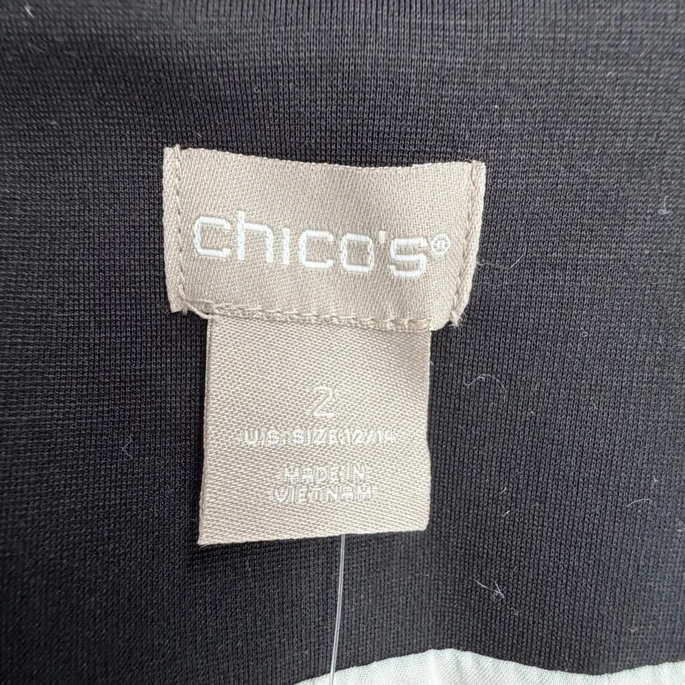 NEW Chico’s Seasonless Ponte Blazer Jacket Black Sz 2 (12/14)